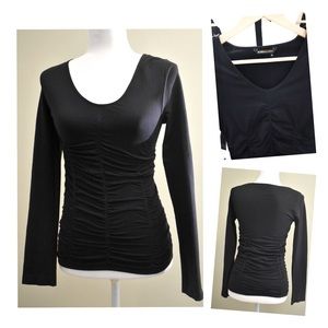 BCBG Max Azria black touched top